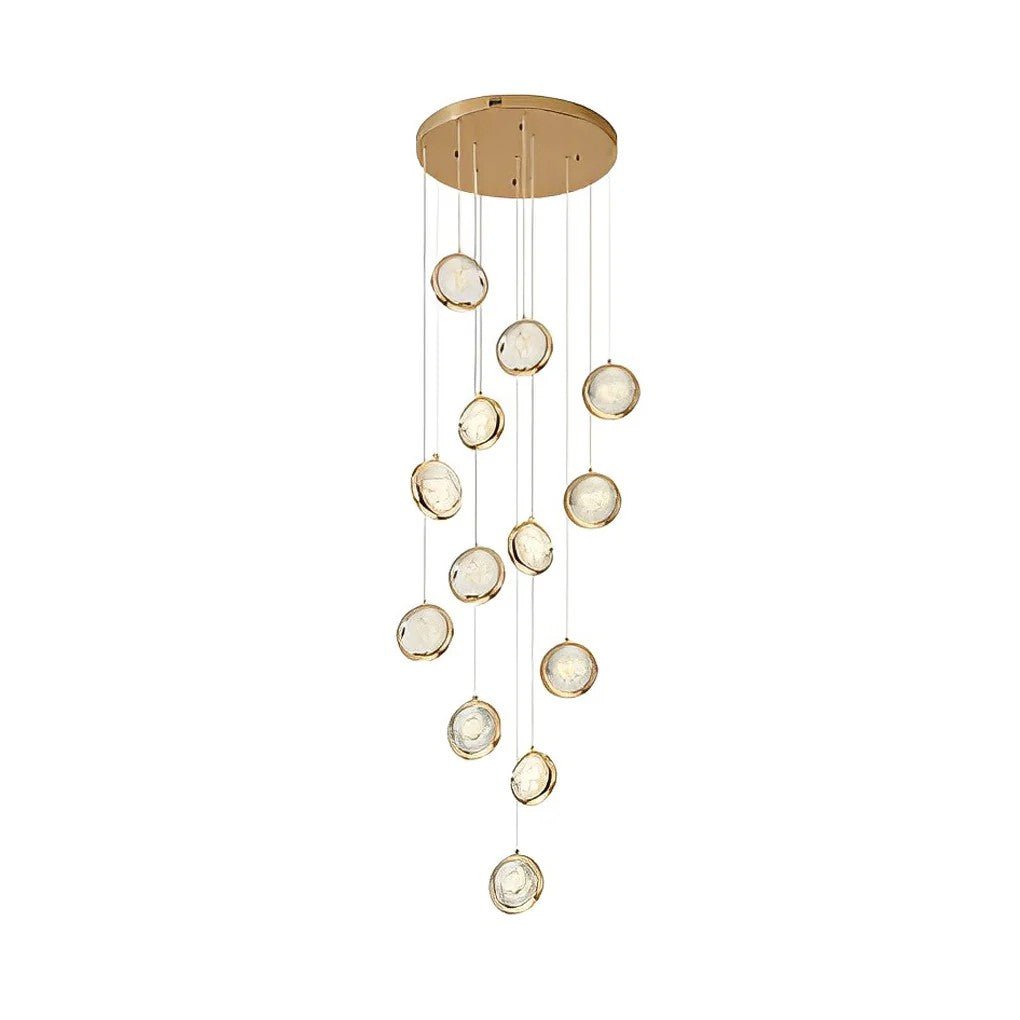 Global Crystal Cluster Adjustable Luxury Staircase Modern Long Chandelier - Cyran Lamps