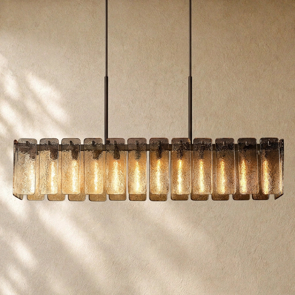 Calam Glass Rectangular Chandelier 60", 72"