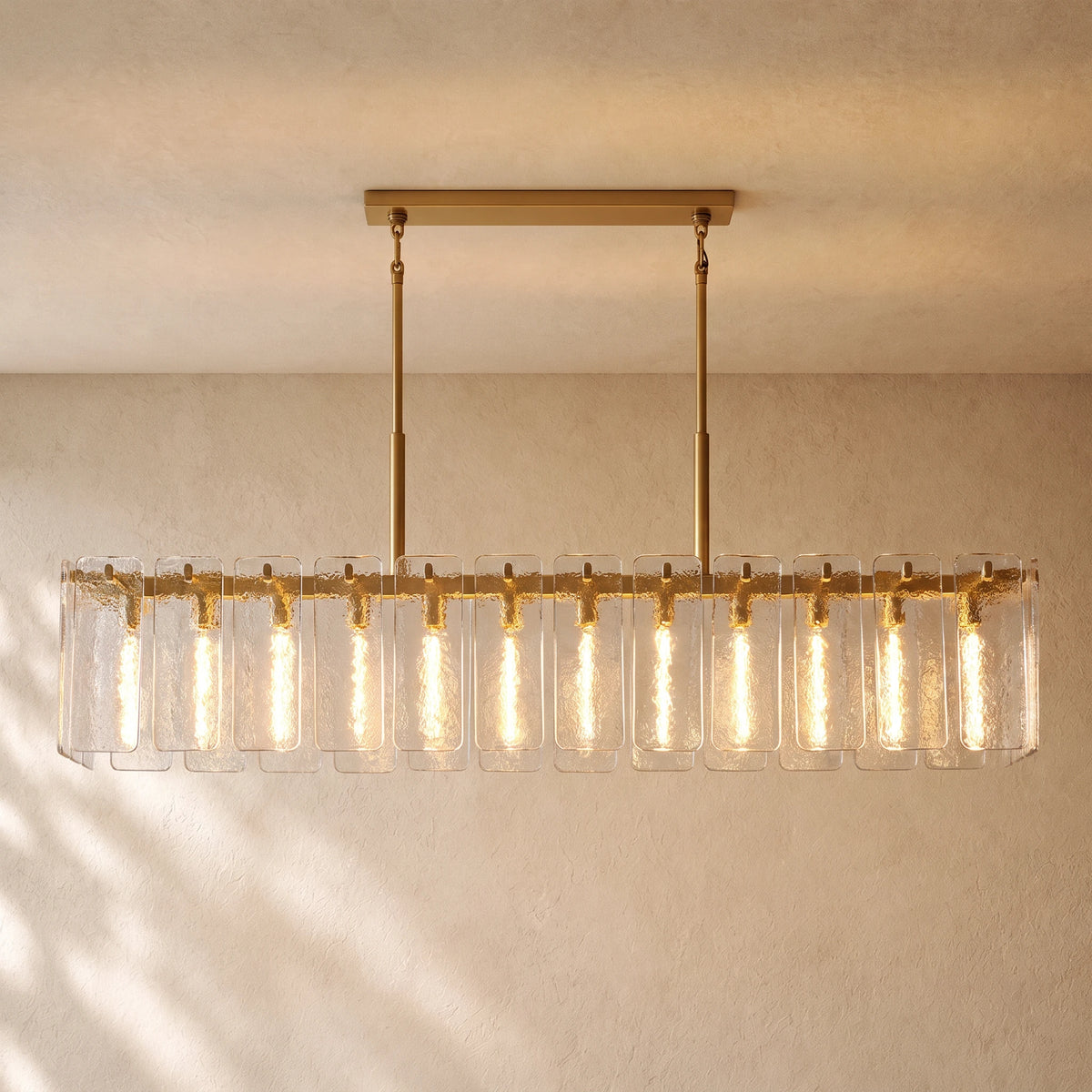 Calam Glass Rectangular Chandelier 60", 72"