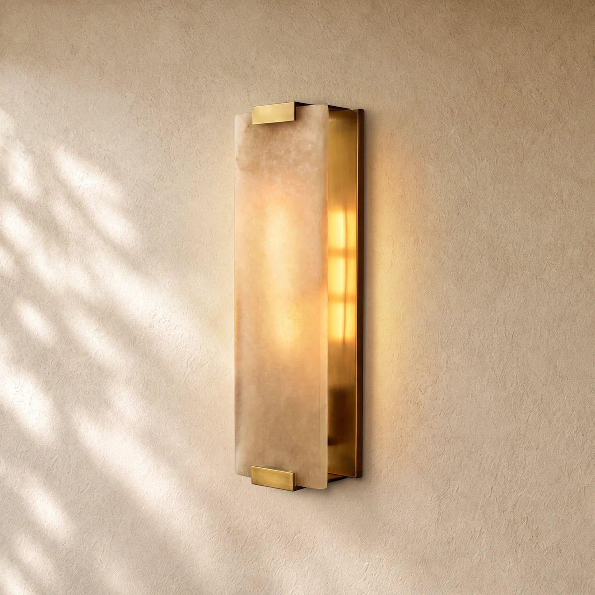Hand-Carver Alabaster Wall Sconce