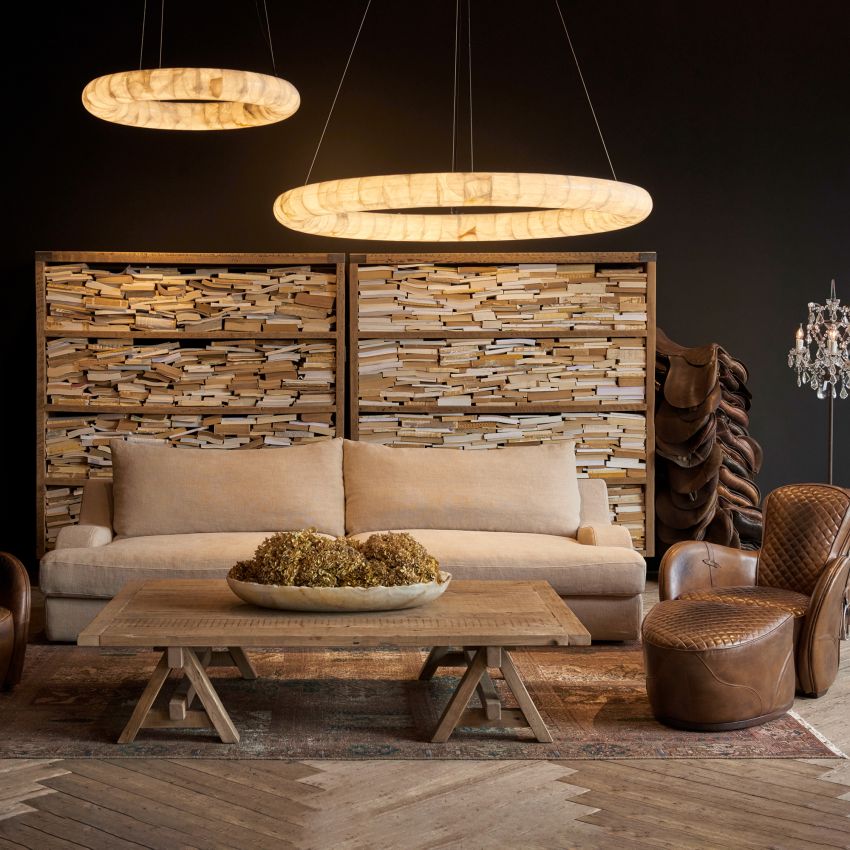Keren Calcite Curve Ring Chandelier - Cyran Lamps
