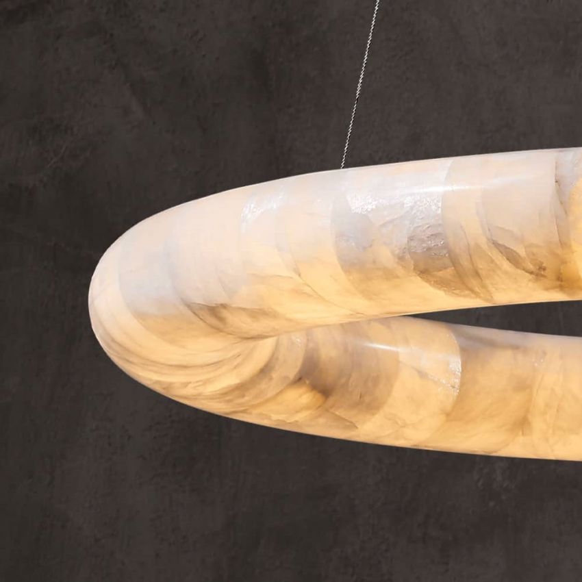 Keren Calcite Curve Ring Chandelier - Cyran Lamps