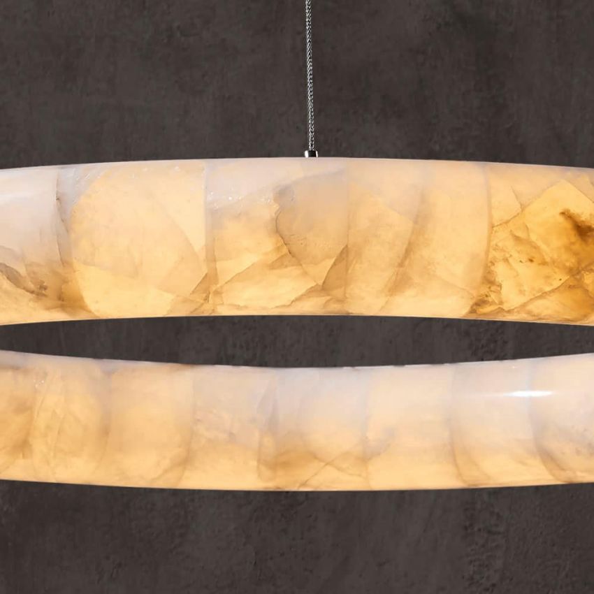 Keren Calcite Curve Ring Chandelier - Cyran Lamps