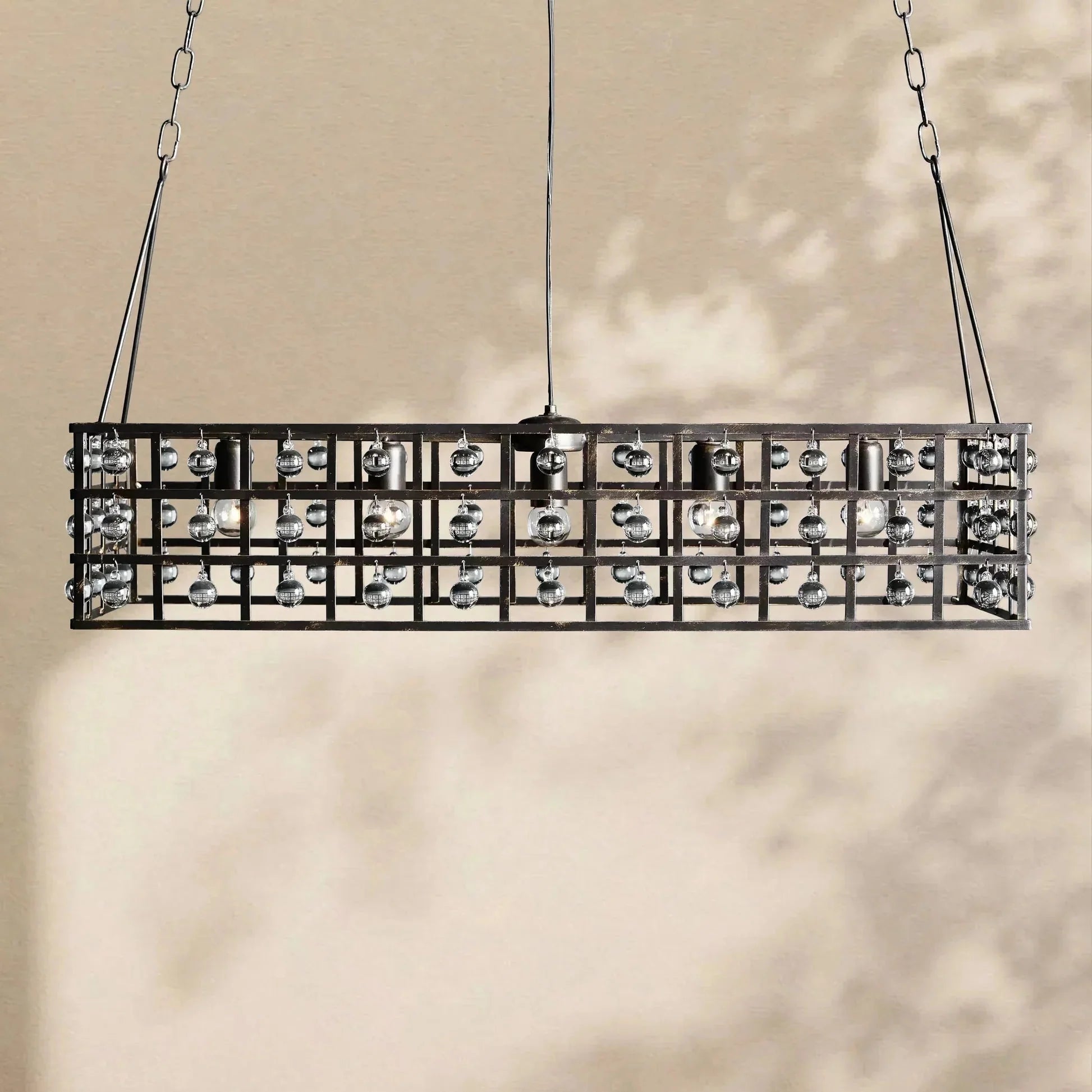 La Cage Rectangular Chandelier - cyranlamps