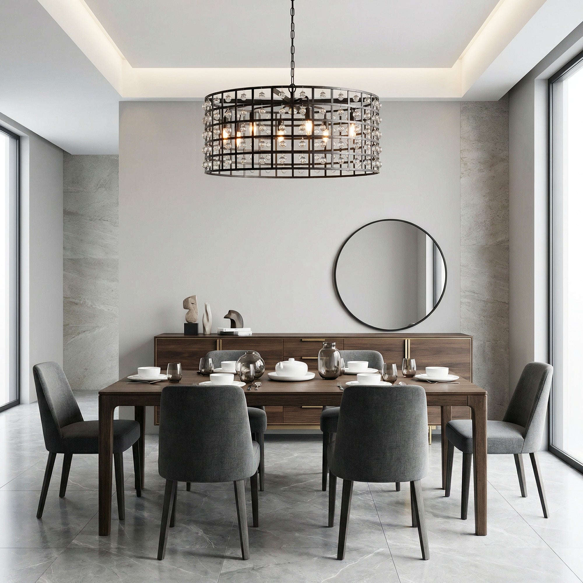 La Cage Round Chandelier 6/8/12 Light - cyranlamps