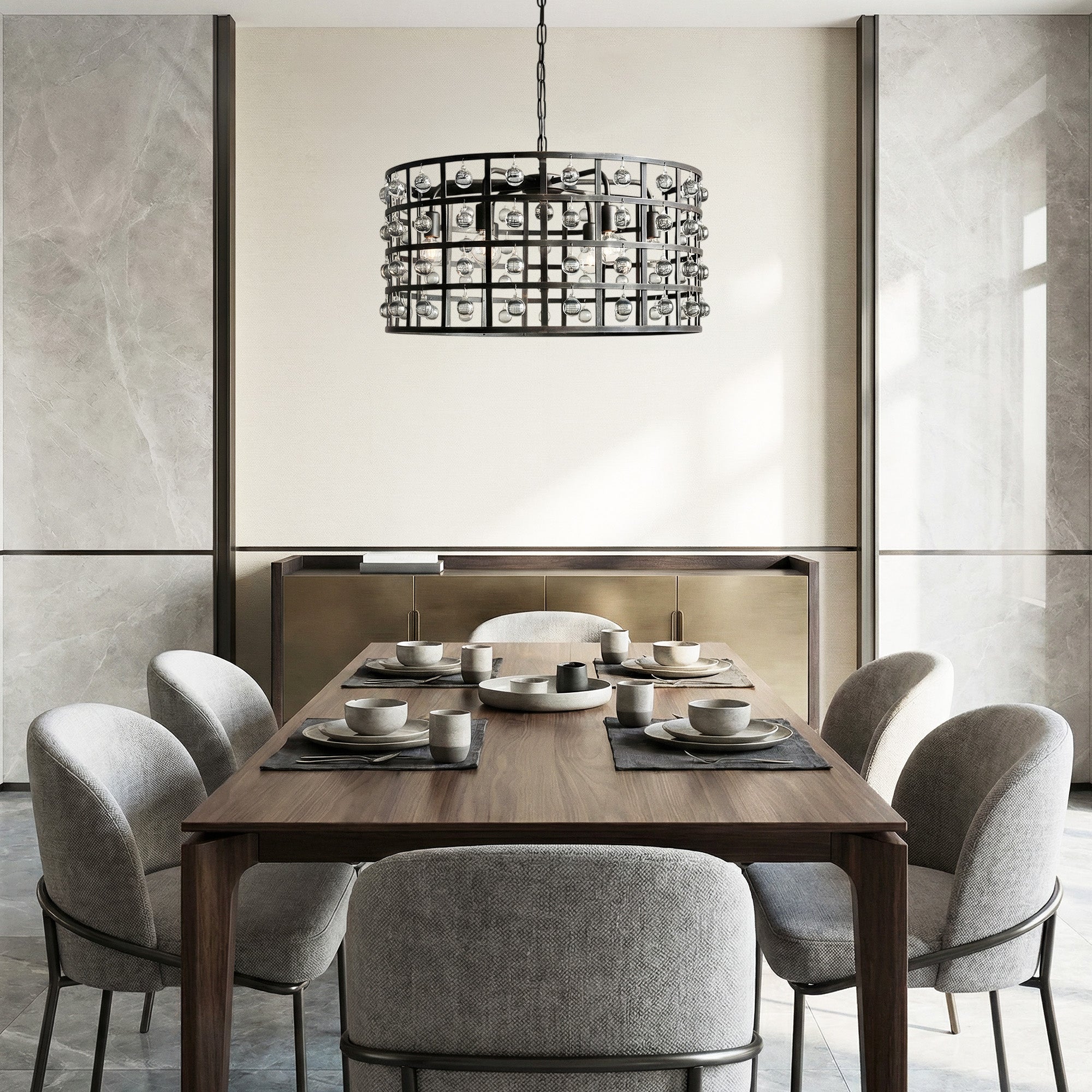 La Cage Round Chandelier 6/8/12 Light - cyranlamps