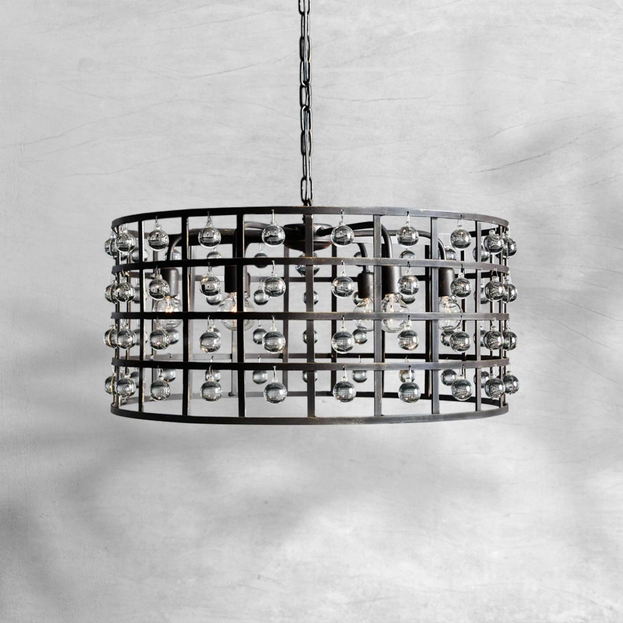La Cage Round Chandelier 6/8/12 Light - cyranlamps