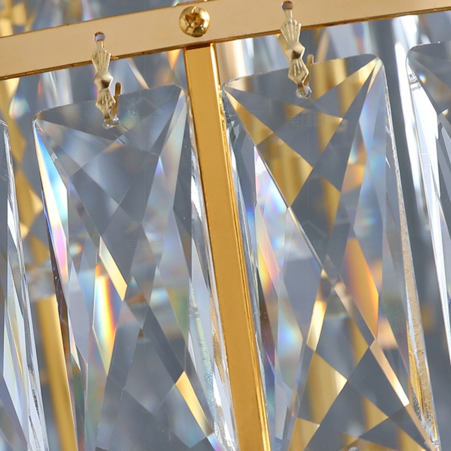 Large Staircase Crystal Chandelier Living Room Ceiling Light Fixture For Hotel Entrance In Gold Finish - cyranlamps