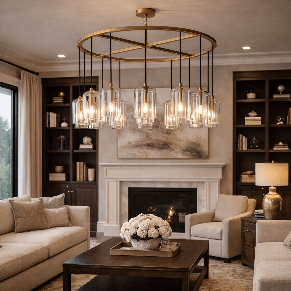 Lcaver Clear Glass Round Chandelier - cyranlighting