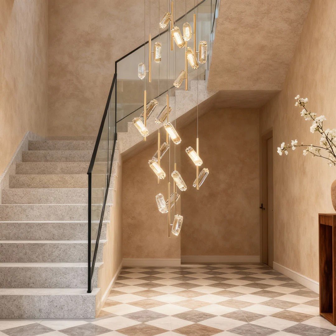 LED Staircase Chandelier Luxury Acrylic Ceiling Light - Cyran Lamps