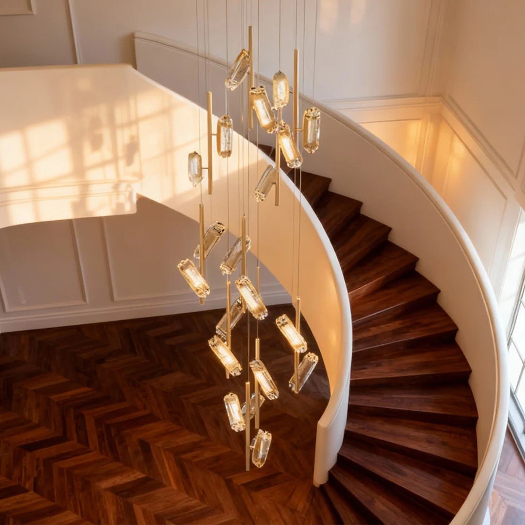LED Staircase Chandelier Luxury Acrylic Ceiling Light - Cyran Lamps