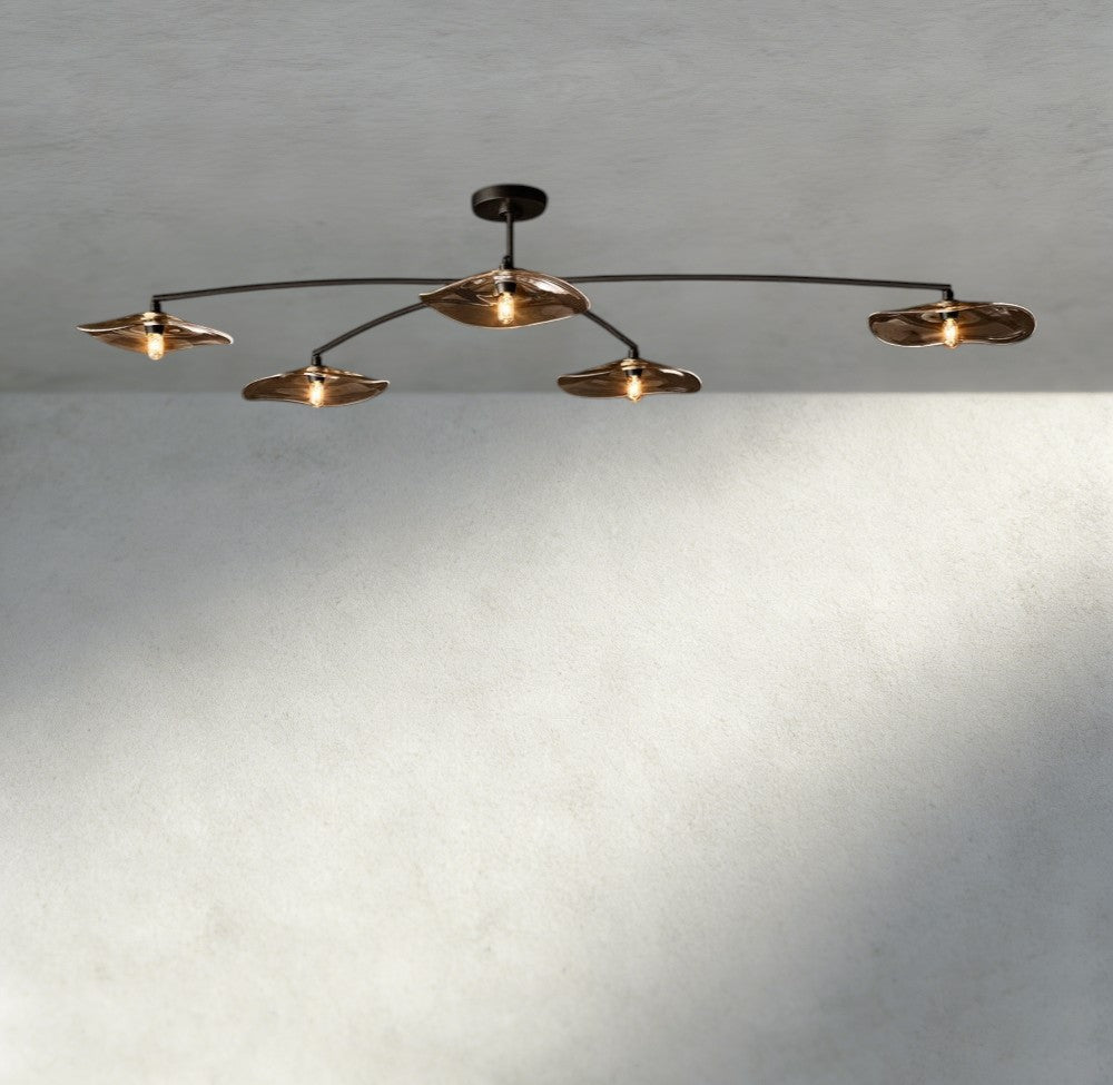 Lily Smoke Glass Flushmount - cyranlighting