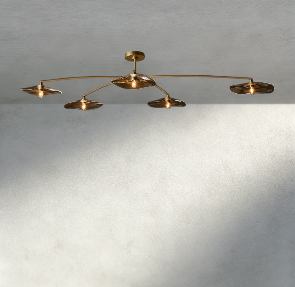 Lily Smoke Glass Flushmount - cyranlighting