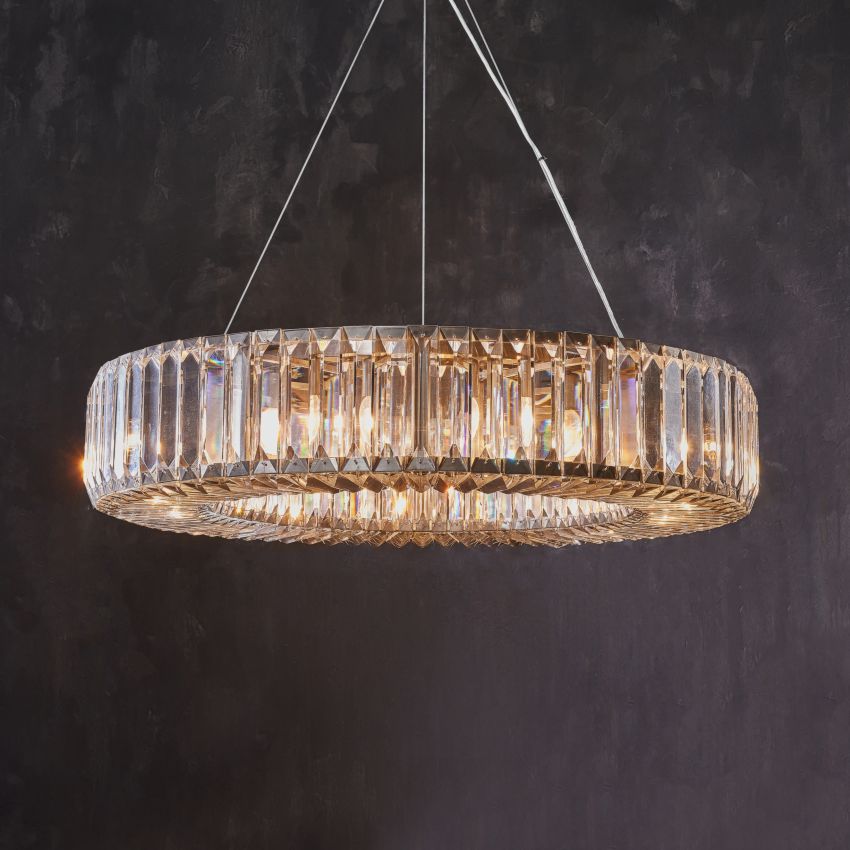 Lito Round Crystals Chandelier - Cyran Lamps