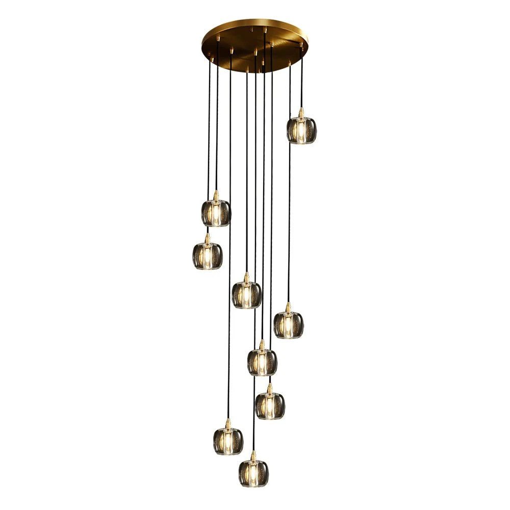 Long Spiral Cubes Crystal Chandelier for Staircase - Cyran Lamps
