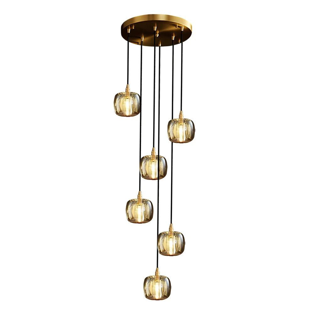 Long Spiral Cubes Crystal Chandelier for Staircase - Cyran Lamps