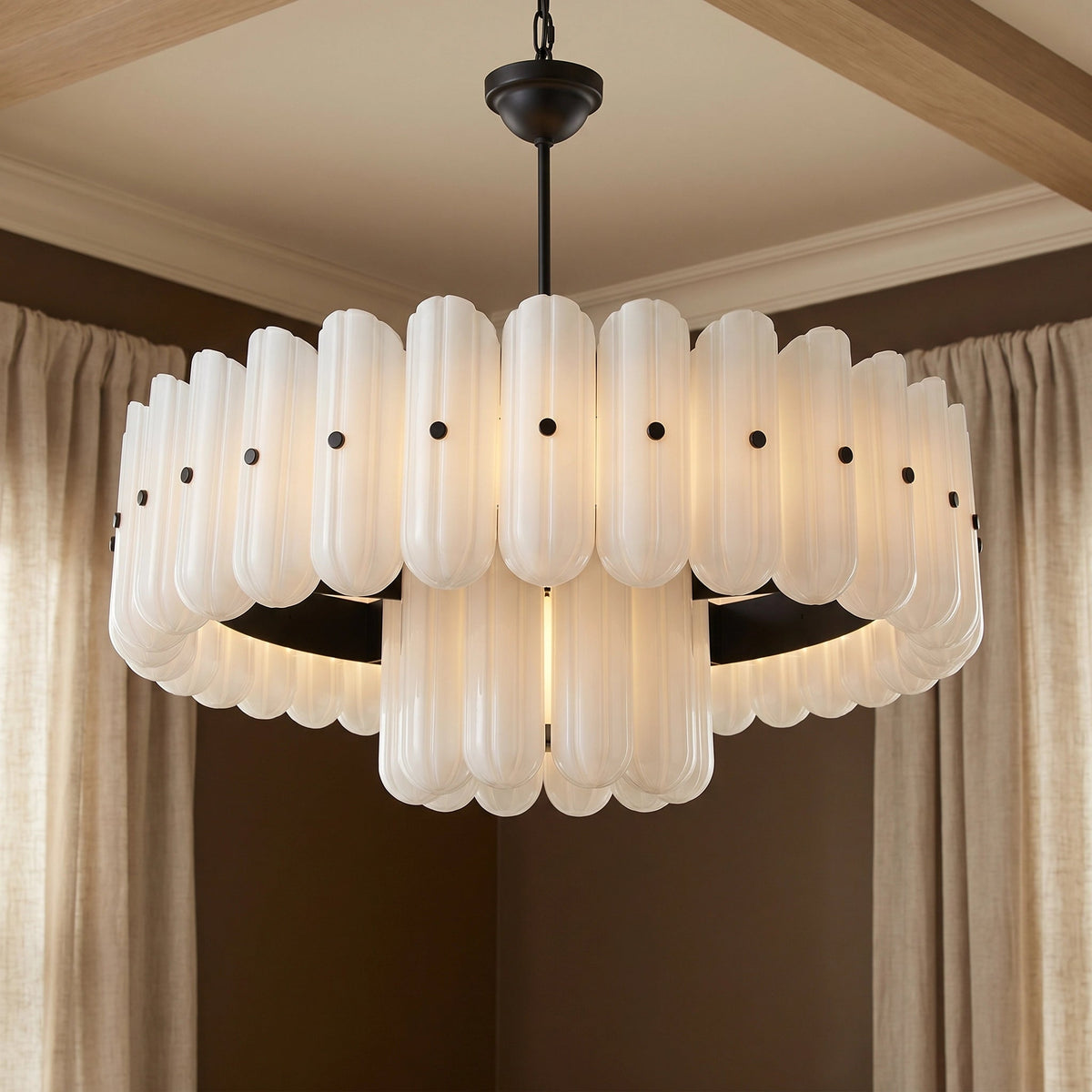 Lorna LED Double Tier Chandelier 25" 35" 46" - Cyran Lamps