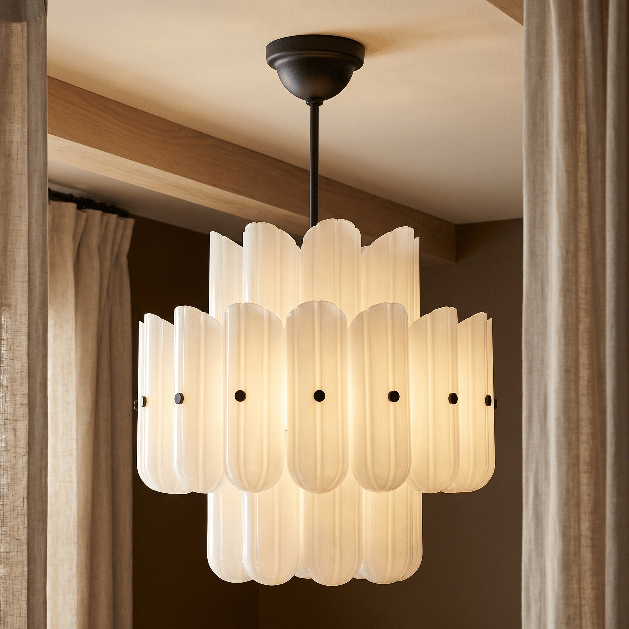 Lorna LED Double Tier Chandelier 25" 35" 46" - Cyran Lamps