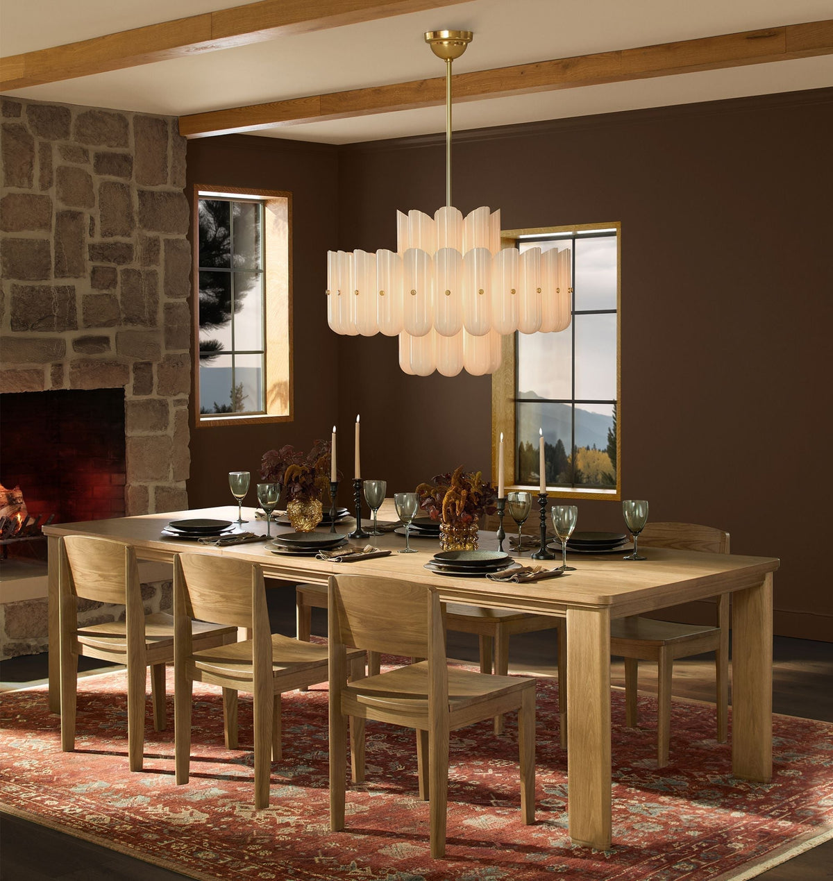 Lorna LED Double Tier Chandelier 25" 35" 46" - Cyran Lamps