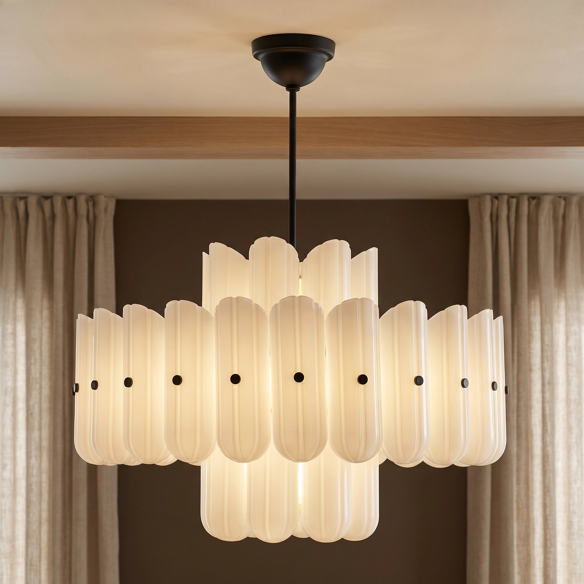 Lorna LED Double Tier Chandelier 25" 35" 46" - Cyran Lamps