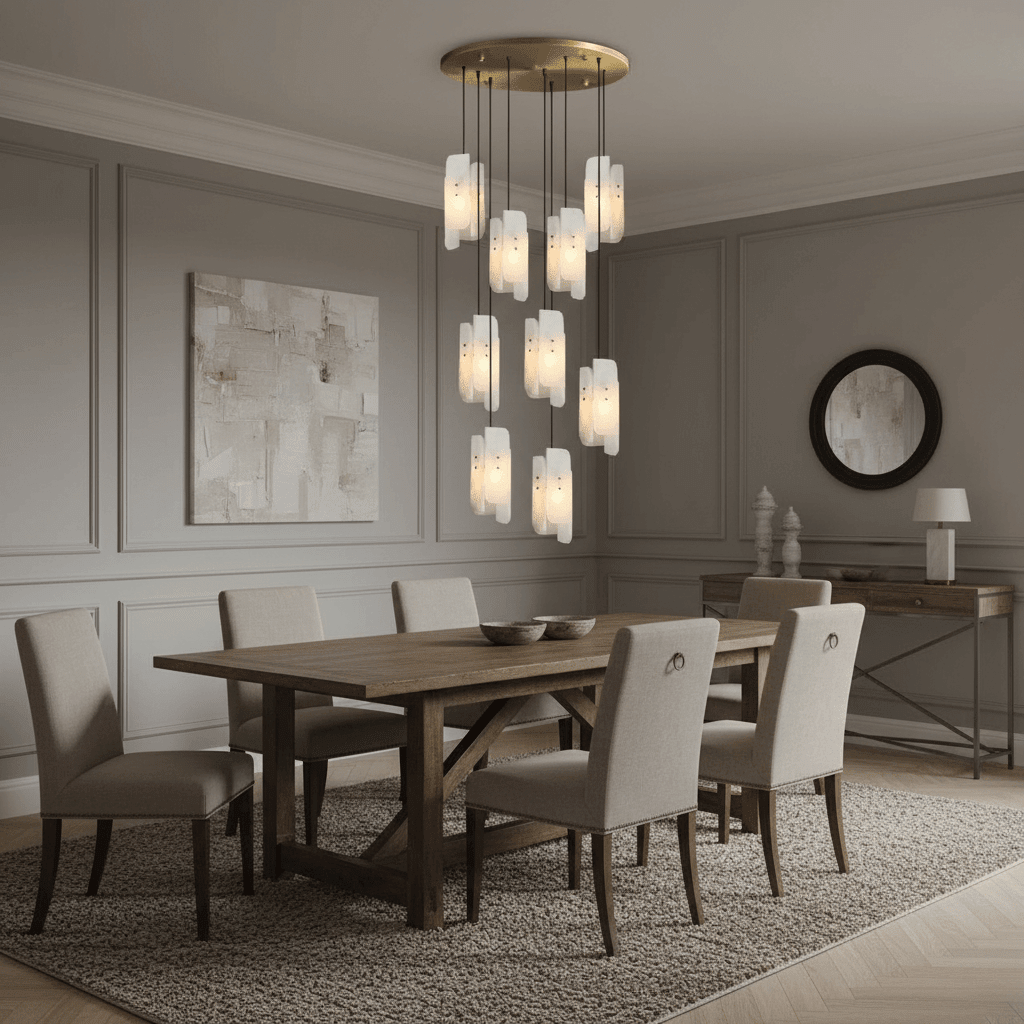 Lunara Marble Chandelier - cyranlamps