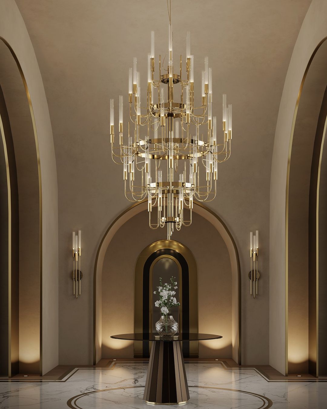 Luxury 5 - Tier Crystal Rods Luxury Gala Chandelier - cyranlamps