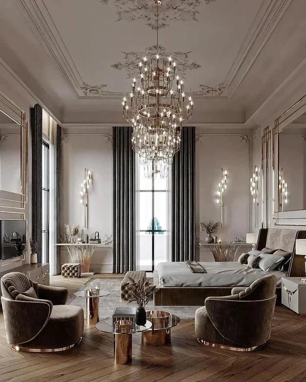 Luxury 5 - Tier Crystal Rods Luxury Gala Chandelier - cyranlamps