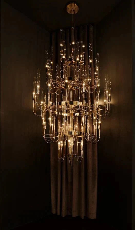 Luxury 5 - Tier Crystal Rods Luxury Gala Chandelier - cyranlamps