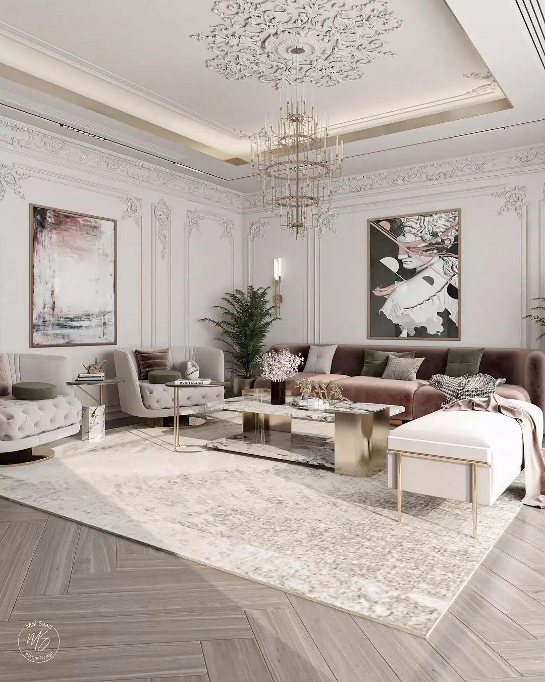 Luxury 5 - Tier Crystal Rods Luxury Gala Chandelier - cyranlamps