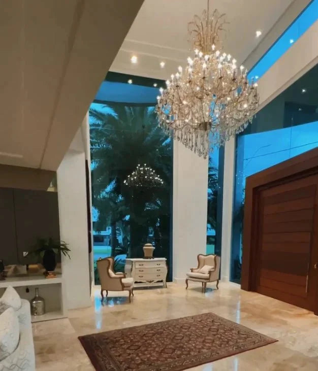 Luxury Classic Multi - layers Candle Crystal Dimmable Tiered Chandelier in Gold/Silver Finish - cyranlamps
