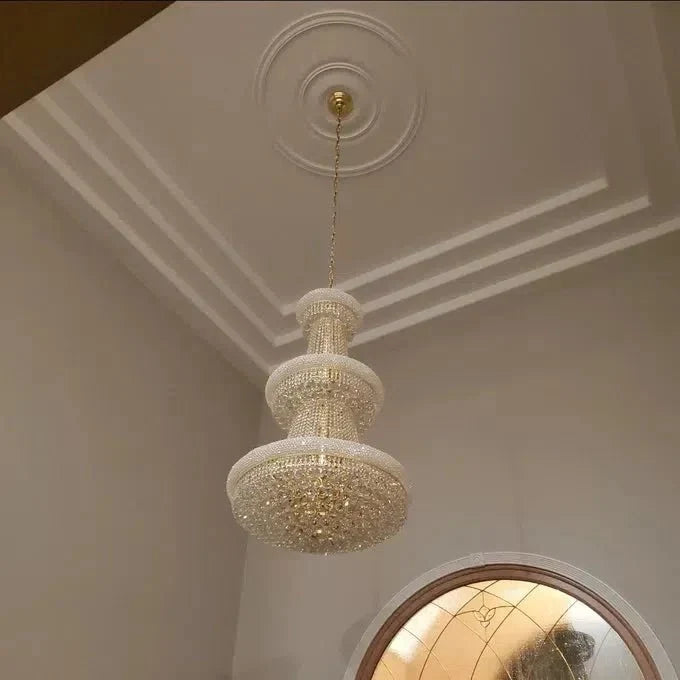 Luxury Crystal Chandelier for Grand Villa Hall and Duplex Staircase Lighting - cyranlighting