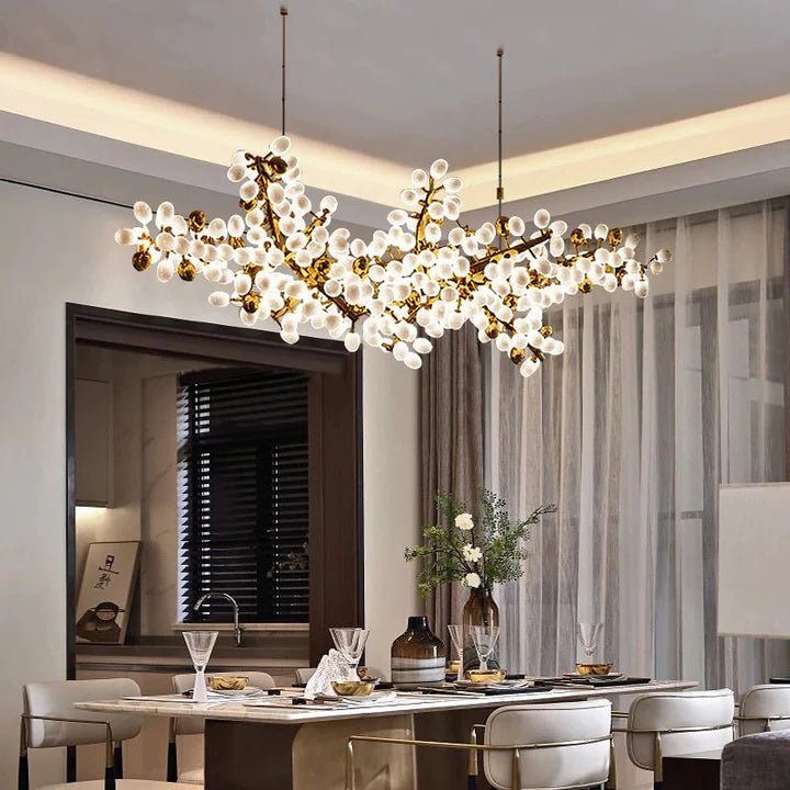 Luxury Escamoles Horizontal Grape Chandelier - cyranlamps