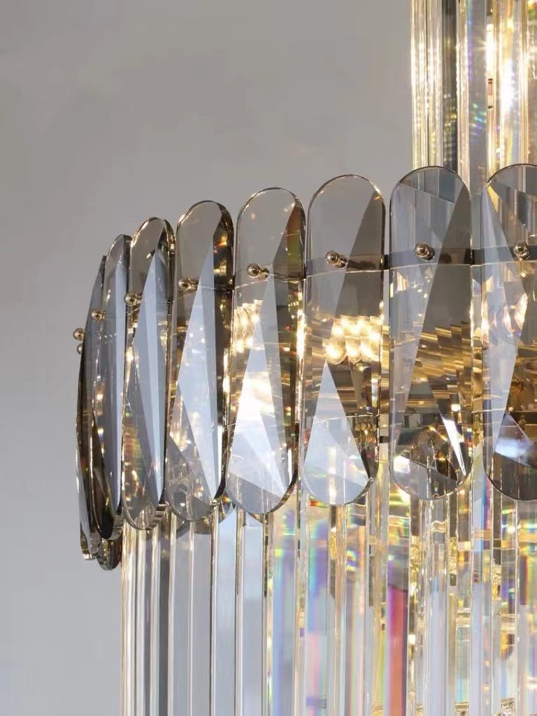 Luxury Extra Large Foyer Spiral Staircase Chandelier Long Crystal Ceiling Light Fixture For Living Room Hall Entrance - cyranlamps