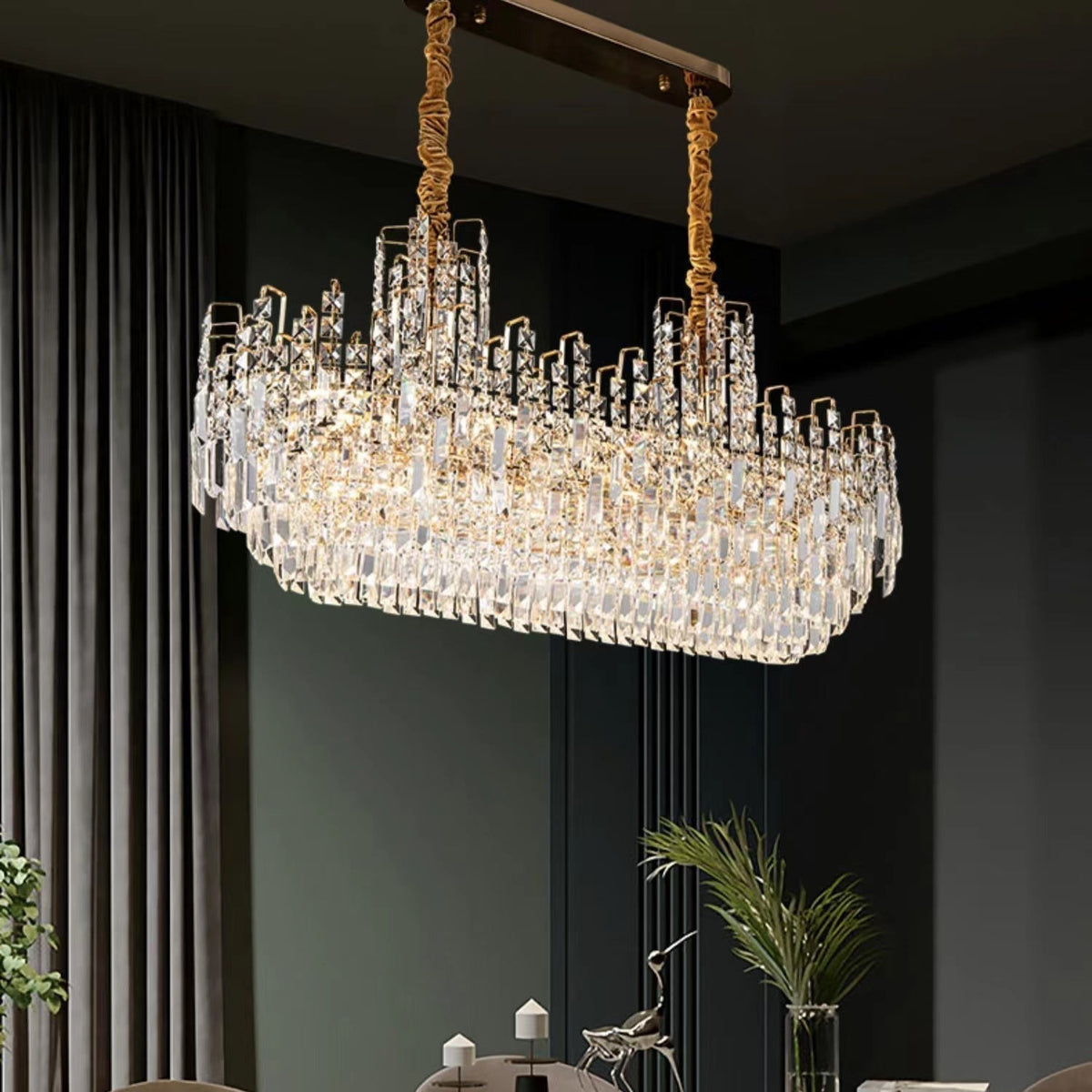 Luxury Hotel Hallway Ceiling Lighting Fixture Large Round Crystal Chandelier For Foyer Living Room Staircase - cyranlamps