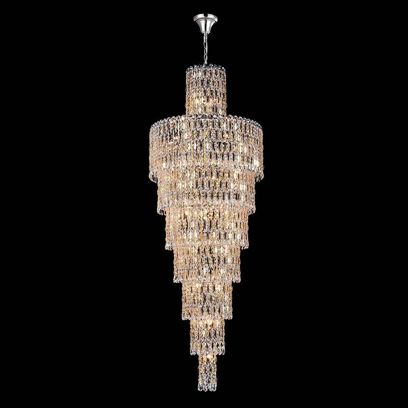 Luxury Large Crystal Chandelier For Hight Ceiling Living Room Long Staircase Light Fixture - cyranlamps