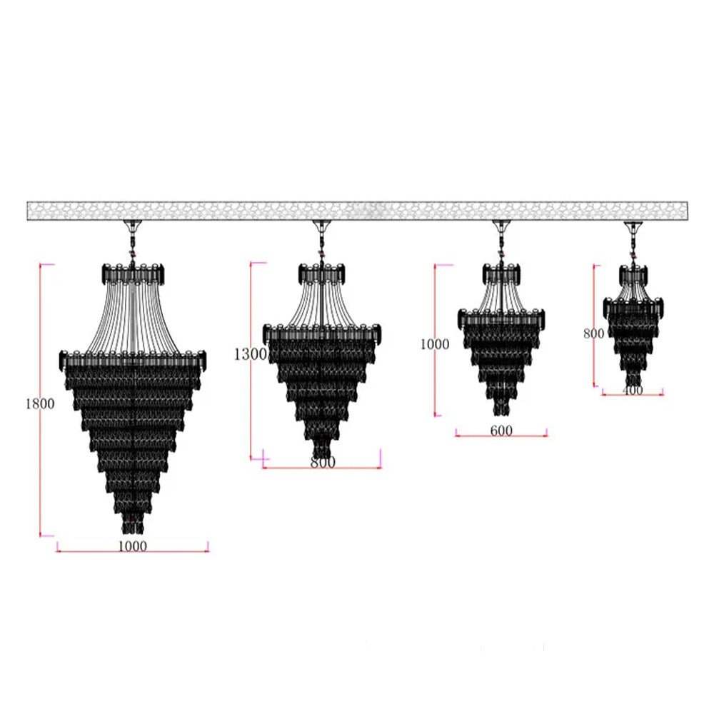 Luxury Modern Multi - tiered Crystal Chandelier for Staircase/Foyer - cyranlamps