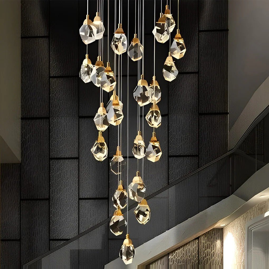 Luxury Staircase Chandelier Modern Spiral Crystal High Ceiling Light - Cyran Lamps