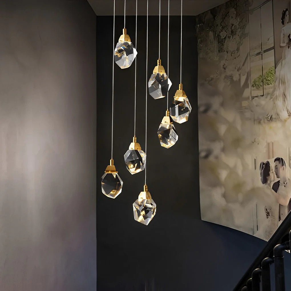 Luxury Staircase Chandelier Modern Spiral Crystal High Ceiling Light - Cyran Lamps