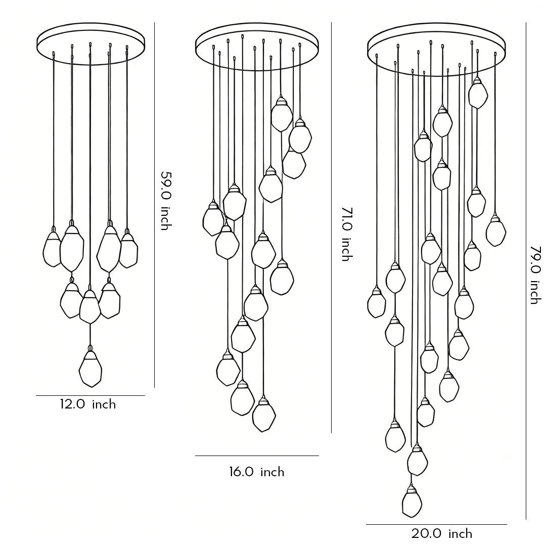 Luxury Staircase Chandelier Modern Spiral Crystal High Ceiling Light - Cyran Lamps