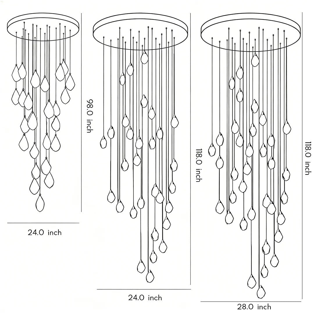 Luxury Staircase Chandelier Modern Spiral Crystal High Ceiling Light - Cyran Lamps