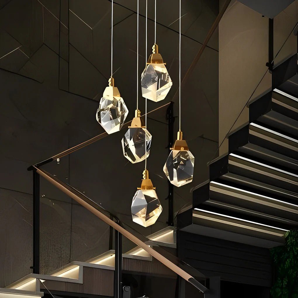 Luxury Staircase Chandelier Modern Spiral Crystal High Ceiling Light - Cyran Lamps