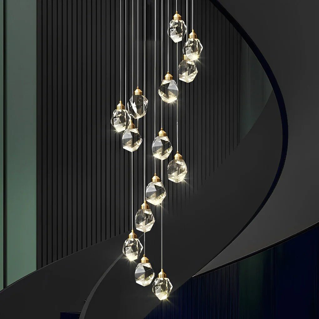 Luxury Staircase Chandelier Modern Spiral Crystal High Ceiling Light - Cyran Lamps