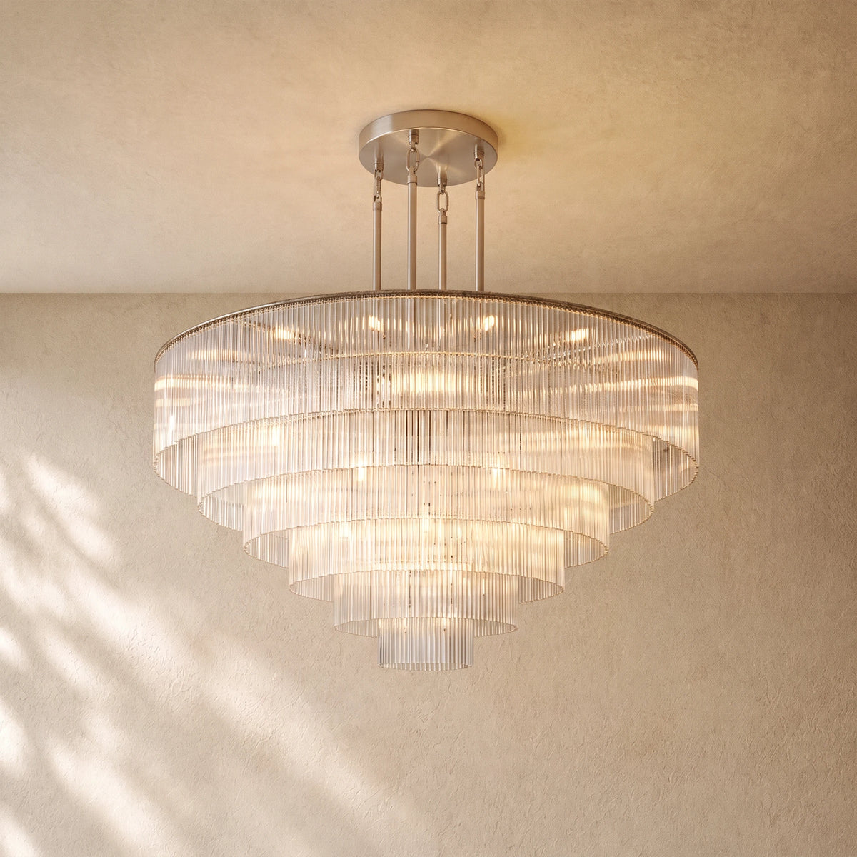 Amad Round Glass Rod Chandelier