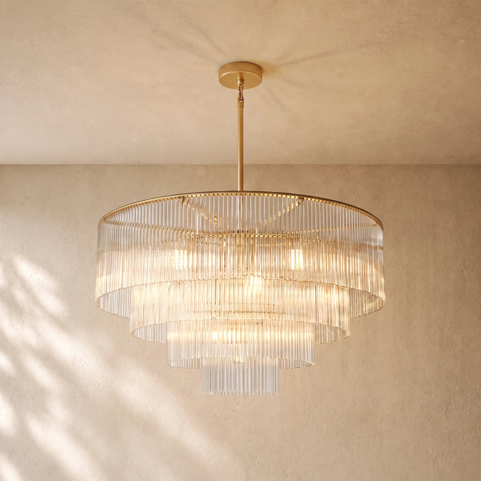 Amad Round Glass Rod Chandelier