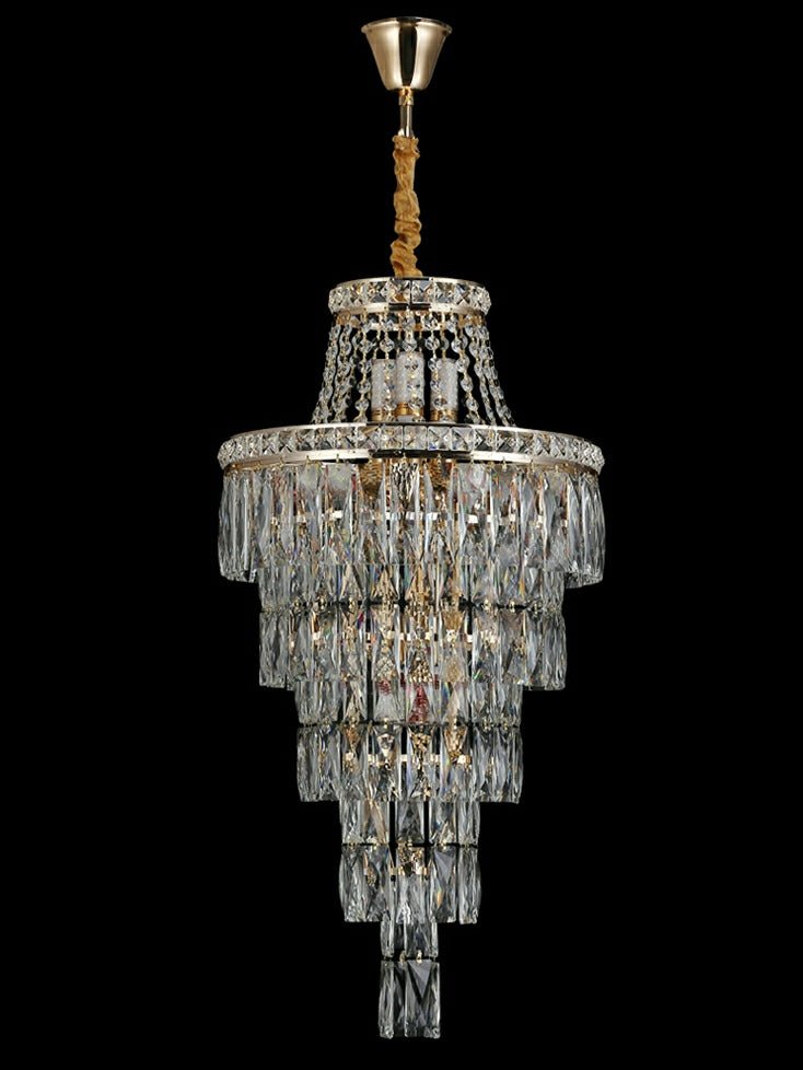 Magnificent Extra Large Foyer Hall Chandelier Tiered Crystal Ceiling Lighting Fixture For Living Room Decor - cyranlamps