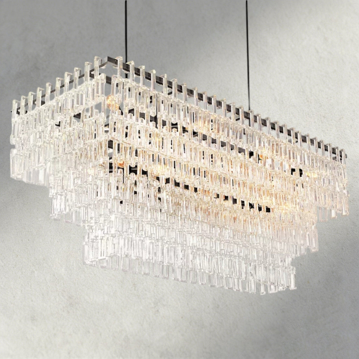 Merlyna Tiered Rectangular Chandelier 60", 72" - cyranlighting