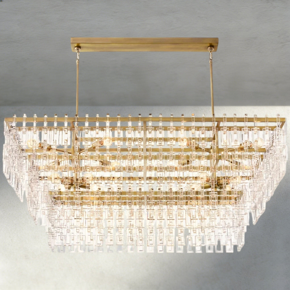 Merlyna Tiered Rectangular Chandelier 60", 72" - cyranlighting