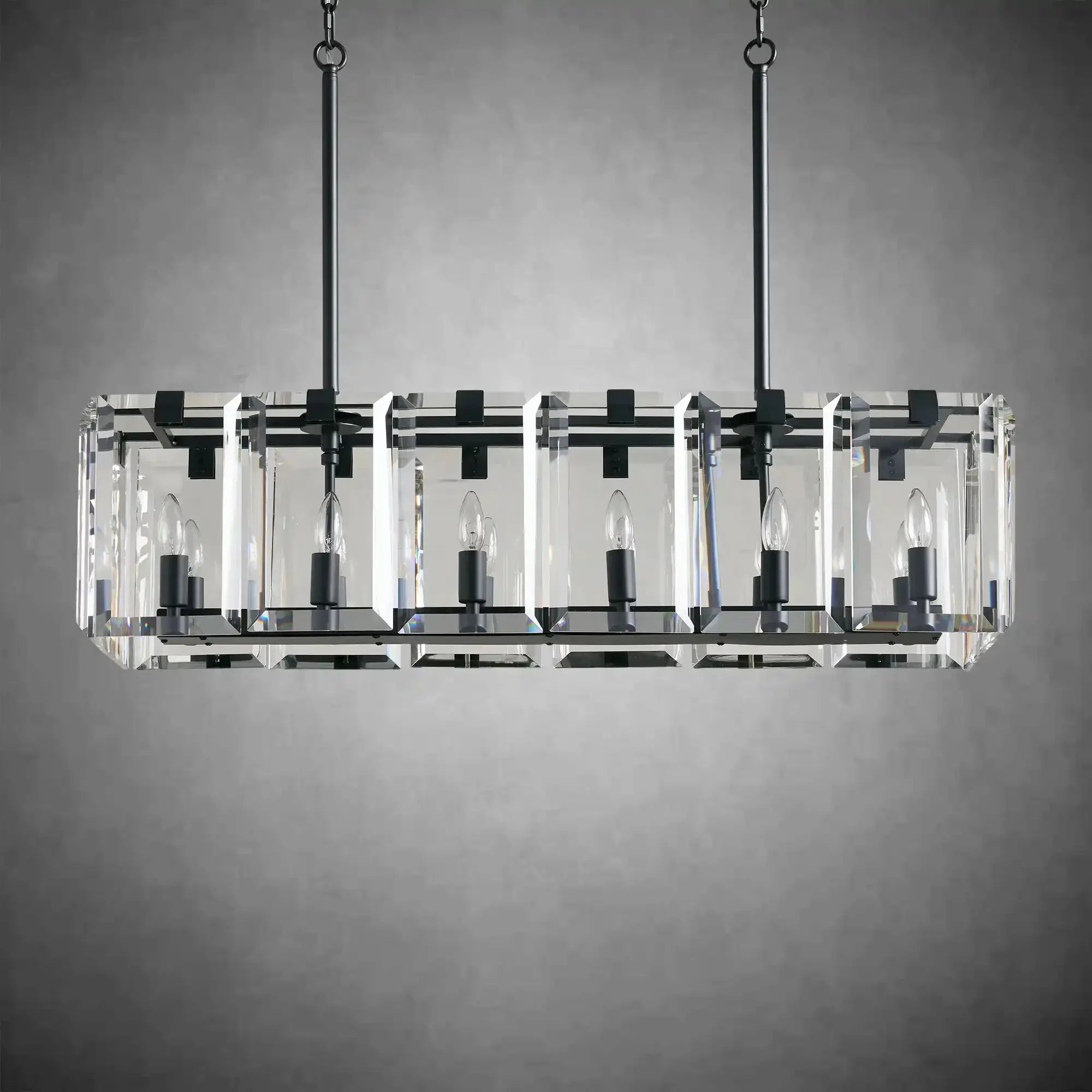 Modern Amaya Rectangular Chandelier - cyranlamps