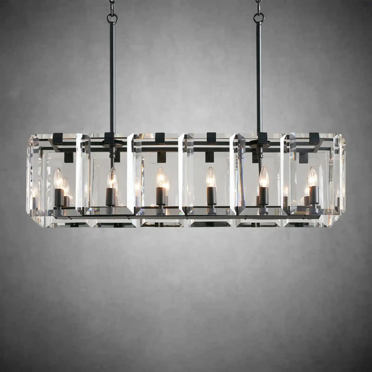 Modern Amaya Rectangular Chandelier - cyranlamps