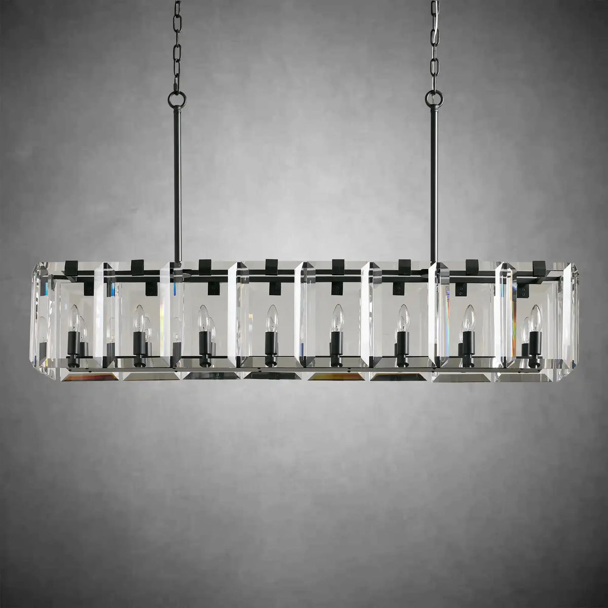 Modern Amaya Rectangular Chandelier - cyranlamps